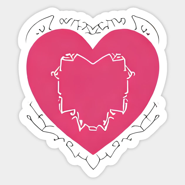 Pink Heart (Valentines Special) Sticker by AIPerfection